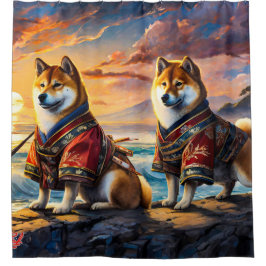 Shiba Inu nach dem Design Shore 02 von Rich AMeN G Duschvorhang
