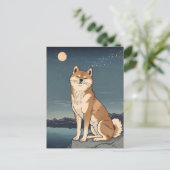 Shiba Inu Nachthimmel Postkarte (Stehend Vorderseite)