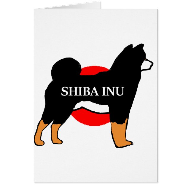 shiba inu Name Silhouette auf japanischer Flagge s (Vorne)