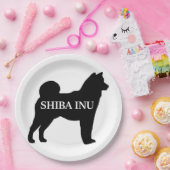 Shiba Inu Name silo black Pappteller (Party)
