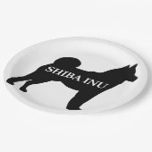 Shiba Inu Name silo black Pappteller (Schrägansicht)