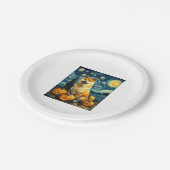 Shiba Inu Niedlich Hund Halloween Kürbislaterne Pu Pappteller (Schrägansicht)