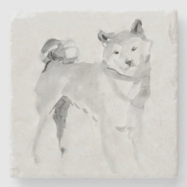 Shiba Inu Original-Malerei 3 Hundefeld Jahr 2018 S Steinuntersetzer