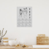 Shiba Inu Original Malerei 3 Kalenderposter 2021 Poster (Küche)