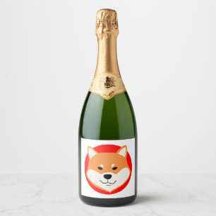 Shiba Inu Original Sparkling Wine Label Schaumweinetikett