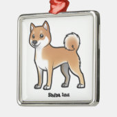Shiba inu ornament aus metall (Links)
