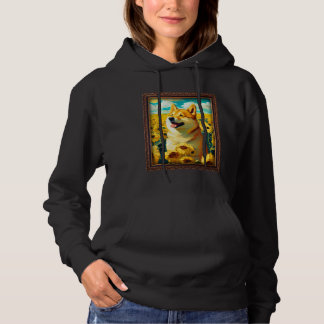 Shiba Inu Painting Sunflower Flower Mom Women Flor Hoodie