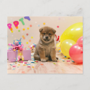 Shiba Inu Party Feiertagspostkarte