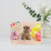 Shiba Inu Party Feiertagspostkarte (Stehend Vorderseite)
