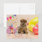 Shiba Inu Party Feiertagspostkarte (Vorne/Hinten)