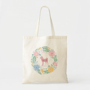 Shiba Inu Pastell-Rosa-Blumenkranz – Personalisier Tragetasche