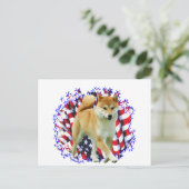 Shiba Inu Patriot Postkarte (Stehend Vorderseite)