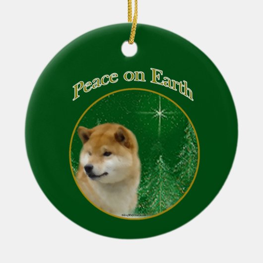 Shiba Inu Peace Keramik Ornament (Vorne)