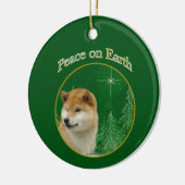 Shiba Inu Peace Keramik Ornament (Links)