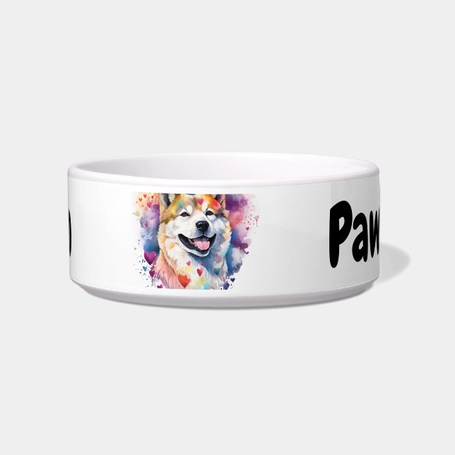 Shiba Inu Personalisiert Dog Food Bowl Paws Off Napf (Vorderseite)