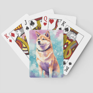 Shiba Inu Pop Art Dreamy & Whimsical Design Spielkarten