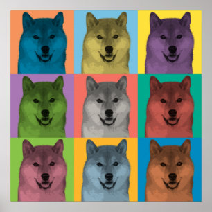 Shiba Inu Pop-Art-Poster Poster