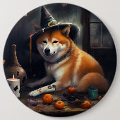 Shiba Inu Pumpkins Halloween Beängstigend Button (Vorderseite)