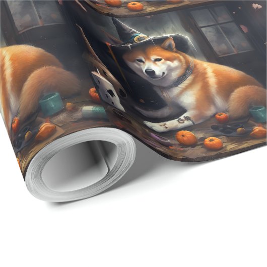 Shiba Inu Pumpkins Halloween Beängstigend Geschenkpapier (Rolleneckpunkt)