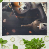 Shiba Inu Pumpkins Halloween Beängstigend Geschirrtuch (Gefaltet)