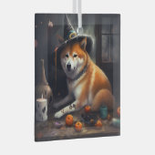 Shiba Inu Pumpkins Halloween Beängstigend Ornament Aus Glas (Vorderseite Rechts)