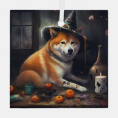 Shiba Inu Pumpkins Halloween Beängstigend Ornament Aus Glas (Rückseite)