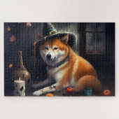 Shiba Inu Pumpkins Halloween Beängstigend Puzzle (Horizontal)
