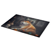 Shiba Inu Pumpkins Halloween Beängstigend Schneidebrett (Ecke)