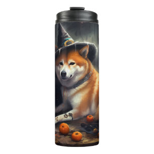 Shiba Inu Pumpkins Halloween Beängstigend Thermosbecher