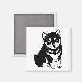 Shiba Inu Puppy Art Magnet (Vorderseite/Rückseite)