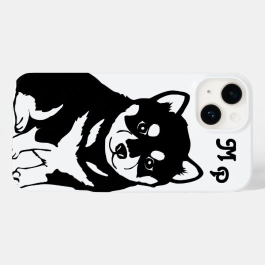 Shiba Inu Puppy Art Monogram Case-Mate iPhone Hülle (Rückseite (Horizontal))