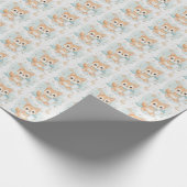 Shiba Inu Puppy Baby Pastel Watercolor Muster Geschenkpapier (Ecke)