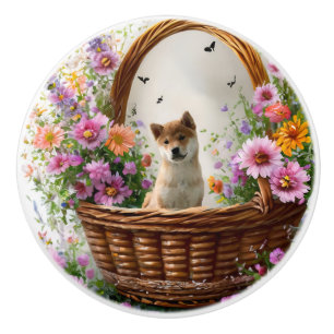 Shiba Inu Puppy Keramikknauf