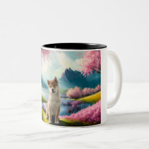 Shiba Inu Puppy Zweifarbige Tasse