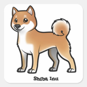 Shiba inu quadratischer aufkleber