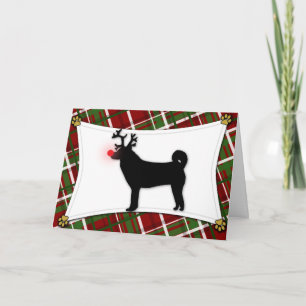 Shiba Inu Reindeer Weihnachtskarte Feiertagskarte
