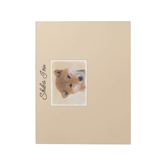 Shiba Inu (rot) Malerei - Original Hunde Art Notep Notizblock (Rotiert)