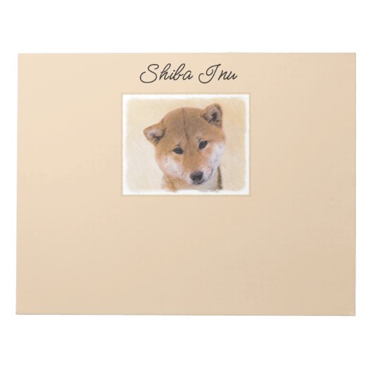 Shiba Inu (rot) Malerei - Original Hunde Art Notep Notizblock (Vorderseite)