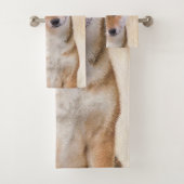 Shiba Inu (Rot) Malerei - Original Hunde Kunst Badhandtuch Set (Insitu)