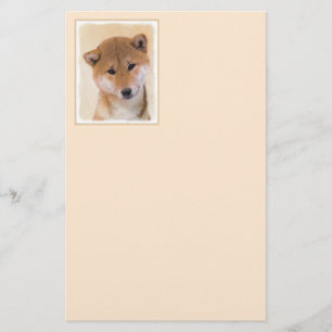 Shiba Inu (Rot) Malerei - Original Hunde Kunst Briefpapier