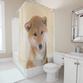 Shiba Inu (Rot) Malerei - Original Hunde Kunst Duschvorhang (Beispiel)