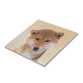 Shiba Inu (Rot) Malerei - Original Hunde Kunst Fliese (Seite)