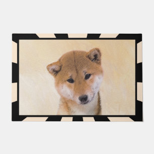 Shiba Inu (Rot) Malerei - Original Hunde Kunst Fußmatte