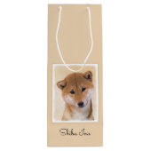 Shiba Inu (Rot) Malerei - Original Hunde Kunst Geschenktüte Für Weinflaschen (Rückseite)