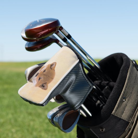 Shiba Inu (Rot) Malerei - Original Hunde Kunst Golf Headcover (In Situ)