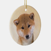 Shiba Inu (Rot) Malerei - Original Hunde Kunst Keramik Ornament (Rechts)