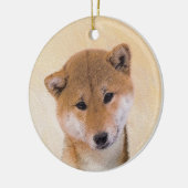 Shiba Inu (Rot) Malerei - Original Hunde Kunst Keramik Ornament (Links)
