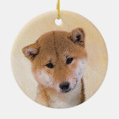 Shiba Inu (Rot) Malerei - Original Hunde Kunst Keramik Ornament (Hinten)