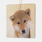 Shiba Inu (Rot) Malerei - Original Hunde Kunst Keramikornament (Links)