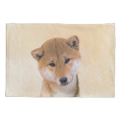 Shiba Inu (Rot) Malerei - Original Hunde Kunst Kissenbezug (Rückseite)